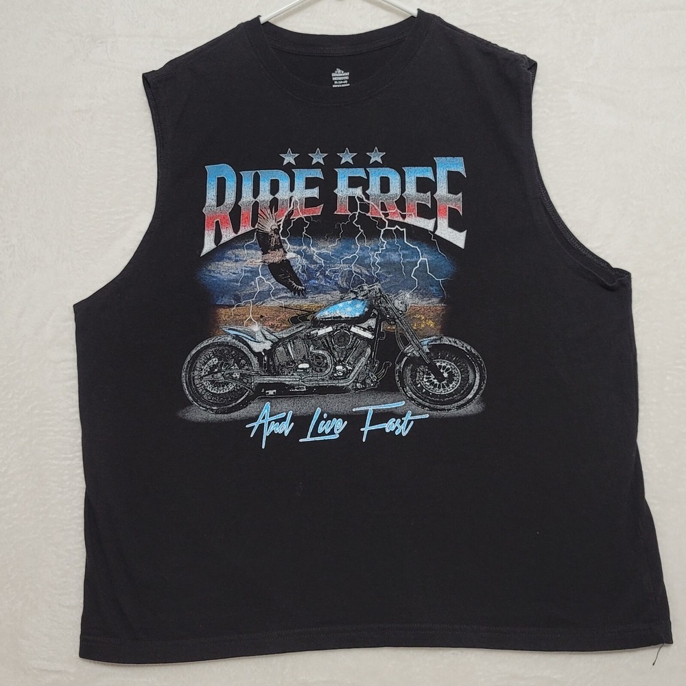 Celebrate Patriotic Men's Tank Top Size XL Black Sleeveless Casual Muscle Shirt